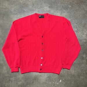 Vintage 60s Max Sportswear Red Acrylic Cardigan